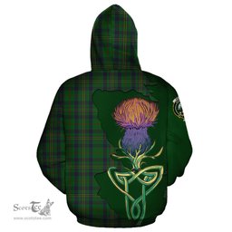 Scottish Kennedy Clan Tartan Crest with Thistle and Scotland Map Tartan Plaid Hoodie Scottish Plaid Tartan Plaid - ScotsTee - scotstee.com