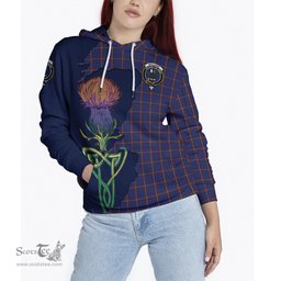 Scottish MacLaine of Lochbuie Clan Tartan Crest with Thistle and Scotland Map Tartan Plaid Hoodie Scottish Plaid Tartan Plaid - ScotsTee - scotstee.com