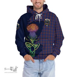 Scottish MacLaine of Lochbuie Clan Tartan Crest with Thistle and Scotland Map Tartan Plaid Hoodie Scottish Plaid Tartan Plaid - ScotsTee - scotstee.com