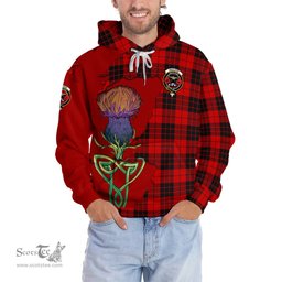 Scottish MacLeod of Raasay Clan Tartan Crest with Thistle and Scotland Map Tartan Plaid Hoodie Scottish Plaid Tartan Plaid - ScotsTee - scotstee.com