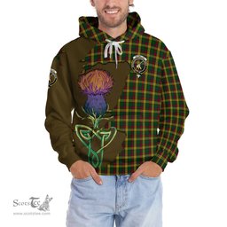 Scottish MacMillan Ancient Clan Tartan Crest with Thistle and Scotland Map Tartan Plaid Hoodie Scottish Plaid Tartan Plaid - ScotsTee - scotstee.com