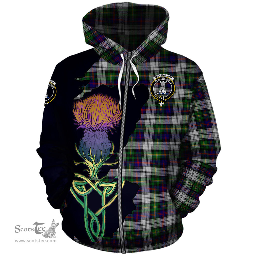 Scottish MacCallum Dress Clan Tartan Crest with Thistle and Scotland Map Tartan Plaid Hoodie Scottish Plaid Tartan Plaid - ScotsTee - scotstee.com
