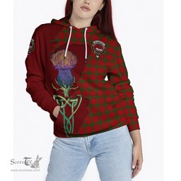 Scottish MacDonald of Sleat Clan Tartan Crest with Thistle and Scotland Map Tartan Plaid Hoodie Scottish Plaid Tartan Plaid - ScotsTee - scotstee.com