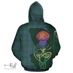 Scottish Irvine of Drum Clan Tartan Crest with Thistle and Scotland Map Tartan Plaid Hoodie Scottish Plaid Tartan Plaid - ScotsTee - scotstee.com