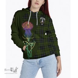 Scottish MacLean Hunting Clan Tartan Crest with Thistle and Scotland Map Tartan Plaid Hoodie Scottish Plaid Tartan Plaid - ScotsTee - scotstee.com