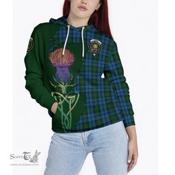 Scottish Kerr Hunting Clan Tartan Crest with Thistle and Scotland Map Tartan Plaid Hoodie Scottish Plaid Tartan Plaid - ScotsTee - scotstee.com
