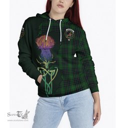 Scottish MacAulay Hunting Clan Tartan Crest with Thistle and Scotland Map Tartan Plaid Hoodie Scottish Plaid Tartan Plaid - ScotsTee - scotstee.com