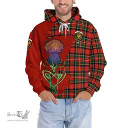 Scottish Lyle Clan Tartan Crest with Thistle and Scotland Map Tartan Plaid Hoodie Scottish Plaid Tartan Plaid - ScotsTee - scotstee.com