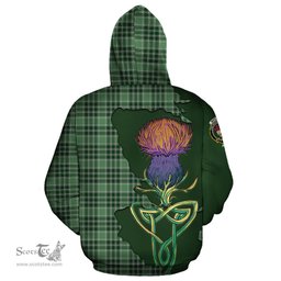 Scottish MacDonald Lord of the Isles Hunting Clan Tartan Crest with Thistle and Scotland Map Tartan Plaid Hoodie Scottish Plaid Tartan Plaid - ScotsTee - scotstee.com