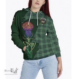 Scottish MacDonald Lord of the Isles Hunting Clan Tartan Crest with Thistle and Scotland Map Tartan Plaid Hoodie Scottish Plaid Tartan Plaid - ScotsTee - scotstee.com