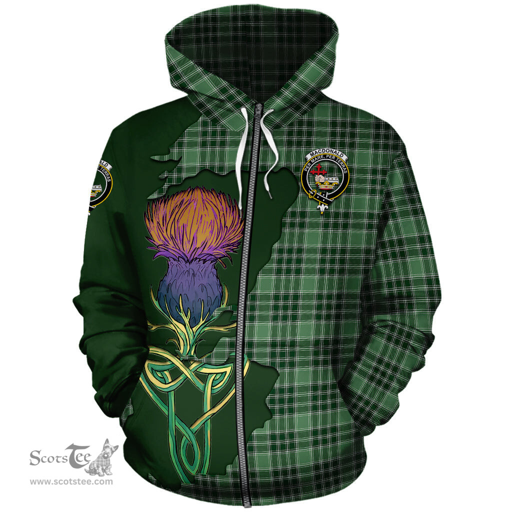 Scottish MacDonald Lord of the Isles Hunting Clan Tartan Crest with Thistle and Scotland Map Tartan Plaid Hoodie Scottish Plaid Tartan Plaid - ScotsTee - scotstee.com