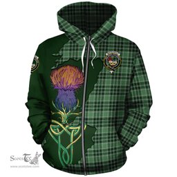 Scottish MacDonald Lord of the Isles Hunting Clan Tartan Crest with Thistle and Scotland Map Tartan Plaid Hoodie Scottish Plaid Tartan Plaid - ScotsTee - scotstee.com