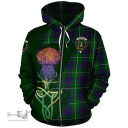 Scottish MacIntyre Hunting Clan Tartan Crest with Thistle and Scotland Map Tartan Plaid Hoodie Scottish Plaid Tartan Plaid - ScotsTee - scotstee.com