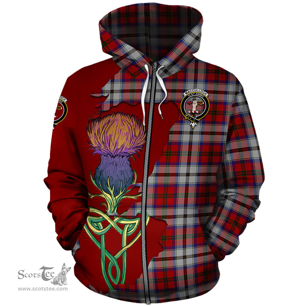 Scottish MacCulloch Dress Clan Tartan Crest with Thistle and Scotland Map Tartan Plaid Hoodie Scottish Plaid Tartan Plaid - ScotsTee - scotstee.com