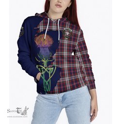 Scottish MacFarlane Dress Clan Tartan Crest with Thistle and Scotland Map Tartan Plaid Hoodie Scottish Plaid Tartan Plaid - ScotsTee - scotstee.com