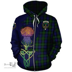 Scottish MacEwan - MacEwen Clan Tartan Crest with Thistle and Scotland Map Tartan Plaid Hoodie Scottish Plaid Tartan Plaid - ScotsTee - scotstee.com