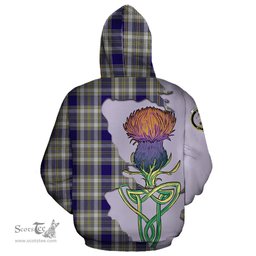 Scottish Livingston Dress Clan Tartan Crest with Thistle and Scotland Map Tartan Plaid Hoodie Scottish Plaid Tartan Plaid - ScotsTee - scotstee.com