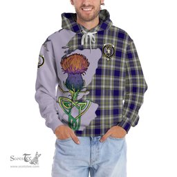 Scottish Livingston Dress Clan Tartan Crest with Thistle and Scotland Map Tartan Plaid Hoodie Scottish Plaid Tartan Plaid - ScotsTee - scotstee.com