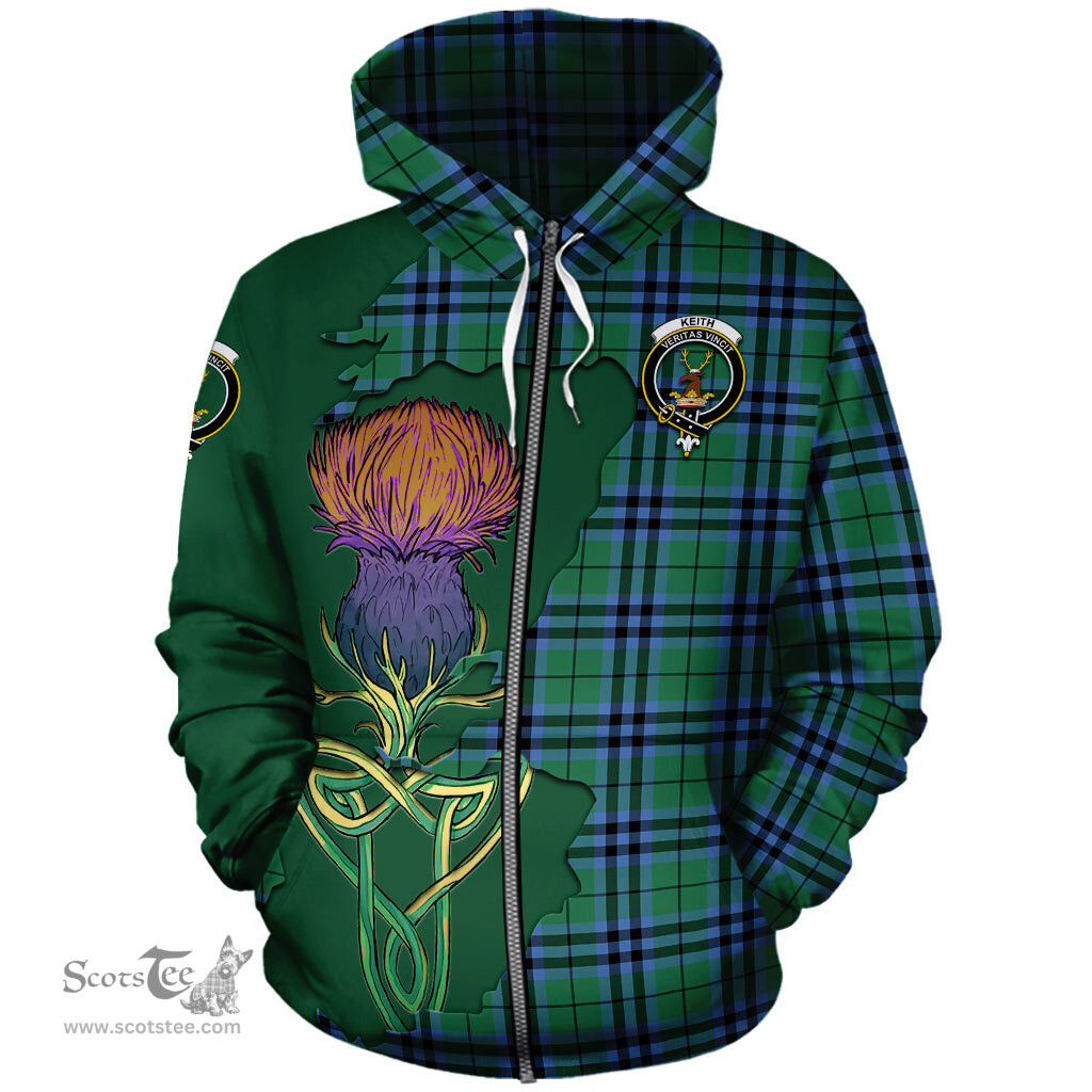 Scottish Keith Ancient Clan Tartan Crest with Thistle and Scotland Map Tartan Plaid Hoodie Scottish Plaid Tartan Plaid - ScotsTee - scotstee.com