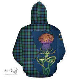 Scottish Hunter Ancient Clan Tartan Crest with Thistle and Scotland Map Tartan Plaid Hoodie Scottish Plaid Tartan Plaid - ScotsTee - scotstee.com
