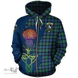 Scottish Hunter Ancient Clan Tartan Crest with Thistle and Scotland Map Tartan Plaid Hoodie Scottish Plaid Tartan Plaid - ScotsTee - scotstee.com