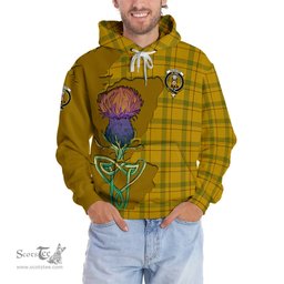 Scottish Houston Clan Tartan Crest with Thistle and Scotland Map Tartan Plaid Hoodie Scottish Plaid Tartan Plaid - ScotsTee - scotstee.com