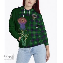 Scottish MacDonald of The Isles Clan Tartan Crest with Thistle and Scotland Map Tartan Plaid Hoodie Scottish Plaid Tartan Plaid - ScotsTee - scotstee.com