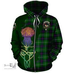 Scottish MacDonald of The Isles Clan Tartan Crest with Thistle and Scotland Map Tartan Plaid Hoodie Scottish Plaid Tartan Plaid - ScotsTee - scotstee.com