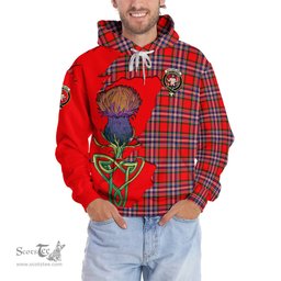 Scottish MacFarlane Modern Clan Tartan Crest with Thistle and Scotland Map Tartan Plaid Hoodie Scottish Plaid Tartan Plaid - ScotsTee - scotstee.com