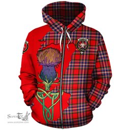 Scottish MacFarlane Modern Clan Tartan Crest with Thistle and Scotland Map Tartan Plaid Hoodie Scottish Plaid Tartan Plaid - ScotsTee - scotstee.com