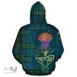 Scottish Kirkpatrick Clan Tartan Crest with Thistle and Scotland Map Tartan Plaid Hoodie Scottish Plaid Tartan Plaid - ScotsTee - scotstee.com