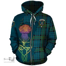 Scottish Kirkpatrick Clan Tartan Crest with Thistle and Scotland Map Tartan Plaid Hoodie Scottish Plaid Tartan Plaid - ScotsTee - scotstee.com