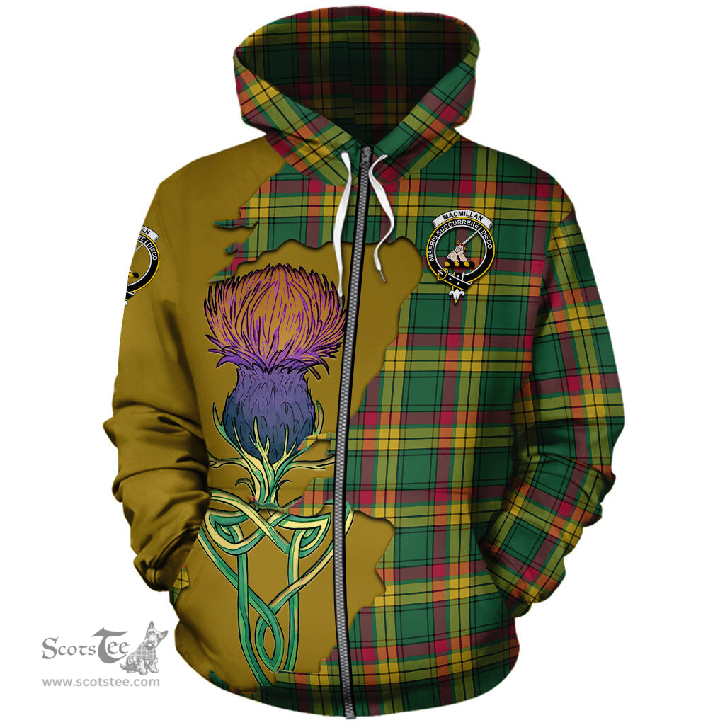 Scottish MacMillan Old Ancient Clan Tartan Crest with Thistle and Scotland Map Tartan Plaid Hoodie Scottish Plaid Tartan Plaid - ScotsTee - scotstee.com