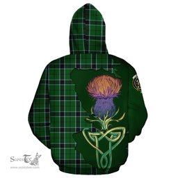 Scottish Innes Hunting Clan Tartan Crest with Thistle and Scotland Map Tartan Plaid Hoodie Scottish Plaid Tartan Plaid - ScotsTee - scotstee.com