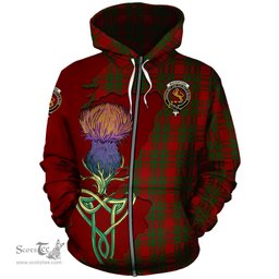 Scottish MacKintosh Red Clan Tartan Crest with Thistle and Scotland Map Tartan Plaid Hoodie Scottish Plaid Tartan Plaid - ScotsTee - scotstee.com