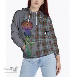 Scottish MacBain Dress Clan Tartan Crest with Thistle and Scotland Map Tartan Plaid Hoodie Scottish Plaid Tartan Plaid - ScotsTee - scotstee.com