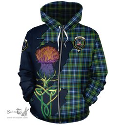 Scottish MacNeil of Barra Ancient Clan Tartan Crest with Thistle and Scotland Map Tartan Plaid Hoodie Scottish Plaid Tartan Plaid - ScotsTee - scotstee.com