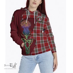 Scottish MacLean of Duart Dress Red Clan Tartan Crest with Thistle and Scotland Map Tartan Plaid Hoodie Scottish Plaid Tartan Plaid - ScotsTee - scotstee.com
