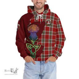 Scottish MacLean of Duart Dress Red Clan Tartan Crest with Thistle and Scotland Map Tartan Plaid Hoodie Scottish Plaid Tartan Plaid - ScotsTee - scotstee.com