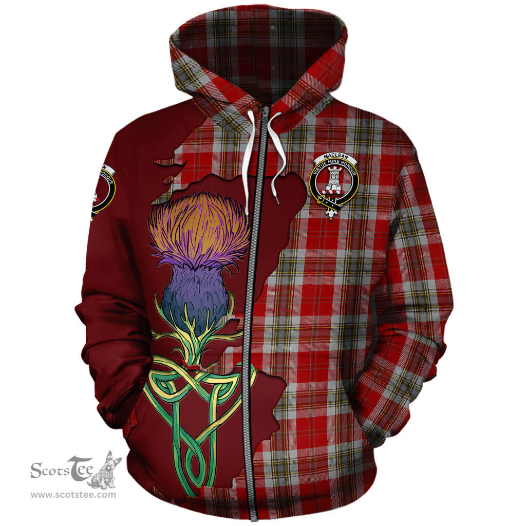 Scottish MacLean of Duart Dress Red Clan Tartan Crest with Thistle and Scotland Map Tartan Plaid Hoodie Scottish Plaid Tartan Plaid - ScotsTee - scotstee.com