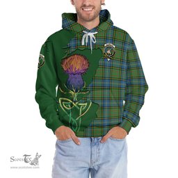 Scottish MacMillan Hunting Ancient Clan Tartan Crest with Thistle and Scotland Map Tartan Plaid Hoodie Scottish Plaid Tartan Plaid - ScotsTee - scotstee.com