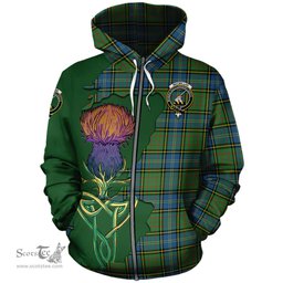 Scottish MacMillan Hunting Ancient Clan Tartan Crest with Thistle and Scotland Map Tartan Plaid Hoodie Scottish Plaid Tartan Plaid - ScotsTee - scotstee.com