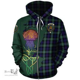Scottish MacKenzie Hunting Green Clan Tartan Crest with Thistle and Scotland Map Tartan Plaid Hoodie Scottish Plaid Tartan Plaid - ScotsTee - scotstee.com