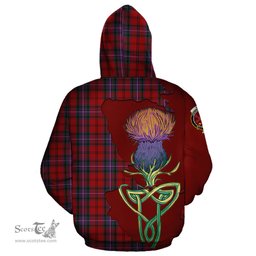 Scottish Kelly of Sleat Red Clan Tartan Crest with Thistle and Scotland Map Tartan Plaid Hoodie Scottish Plaid Tartan Plaid - ScotsTee - scotstee.com