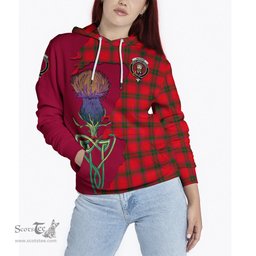Scottish MacNab Modern Clan Tartan Crest with Thistle and Scotland Map Tartan Plaid Hoodie Scottish Plaid Tartan Plaid - ScotsTee - scotstee.com