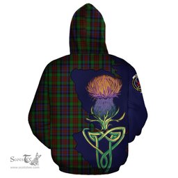 Scottish MacDuff Hunting Clan Tartan Crest with Thistle and Scotland Map Tartan Plaid Hoodie Scottish Plaid Tartan Plaid - ScotsTee - scotstee.com