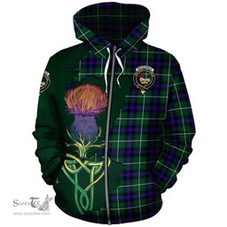 Scottish MacDonald of the Isles Hunting Modern Clan Tartan Crest with Thistle and Scotland Map Tartan Plaid Hoodie Scottish Plaid Tartan Plaid - ScotsTee - scotstee.com