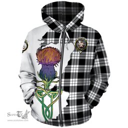 Scottish MacFarlane Black White Clan Tartan Crest with Thistle and Scotland Map Tartan Plaid Hoodie Scottish Plaid Tartan Plaid - ScotsTee - scotstee.com