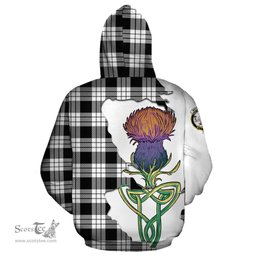 Scottish MacFarlane Black White Clan Tartan Crest with Thistle and Scotland Map Tartan Plaid Hoodie Scottish Plaid Tartan Plaid - ScotsTee - scotstee.com