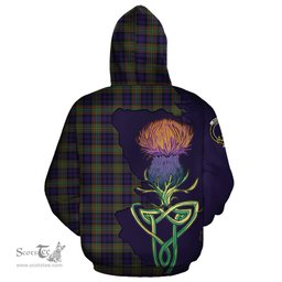 Scottish MacLellan Clan Tartan Crest with Thistle and Scotland Map Tartan Plaid Hoodie Scottish Plaid Tartan Plaid - ScotsTee - scotstee.com